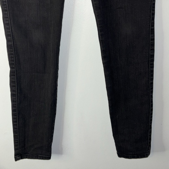 Vintage Guess Black Jeans Size 4 Button Fly Y2K Skinny High Rise Ankle Length - Picture 4 of 13